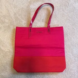 Lancôme gift with purchase pink and red tote